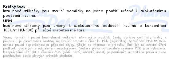 Embecta Micro-Fine U-100 inzulinová stříkačka 12.7mm 29G 1ml 100ks - popis