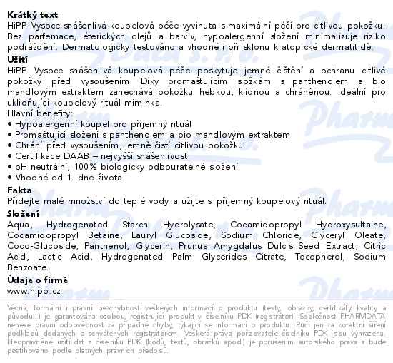 HiPP První koupel od narození 200 ml - popis