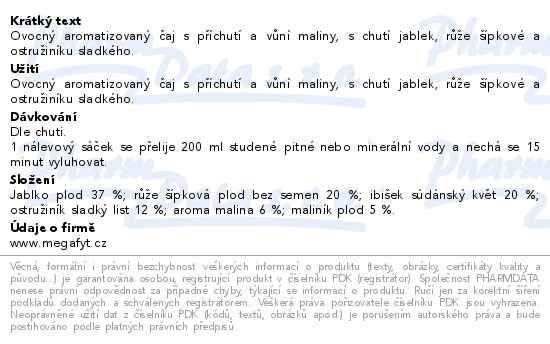 Megafyt Ledová malina 20x2g - popis