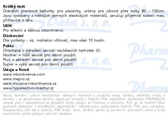 iD Discreet Pants Extra Plus Medium 12ks - popis