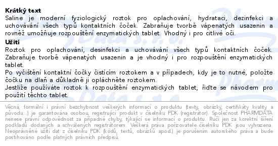 Avizor Saline roztok na kontaktní čočky 350 ml - popis