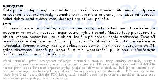 Weleda Mama Olej na masáž hráze 50 ml - popis