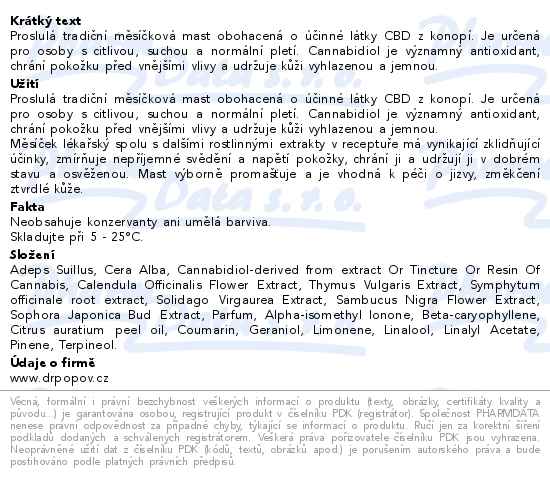 Dr.Popov Měsíčková mast s CBD 50 ml - popis