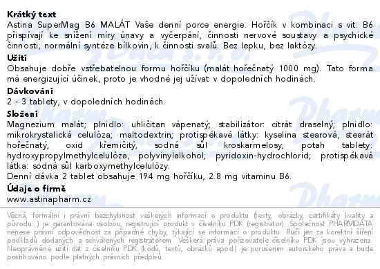 Astina SuperMag B6 Malát 60 tablet - popis