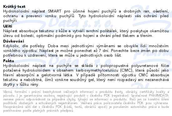 Medrull hydrokoloidní náplast na puchýře Smart 6ks - popis