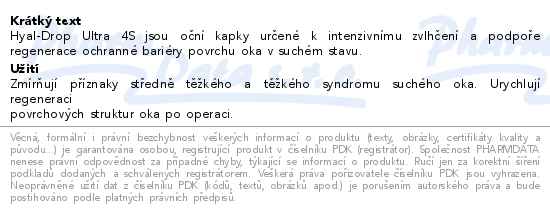 Hyal-Drop Ultra 4S oční kapky 10 ml Bausch+Lomb - popis