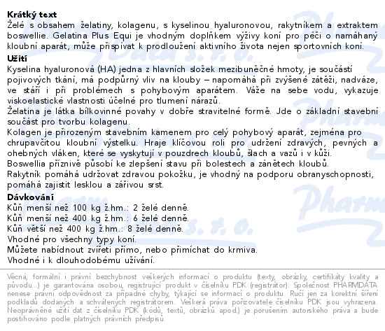 Gelatina Plus Equi želé pro koně 120 ks - popis