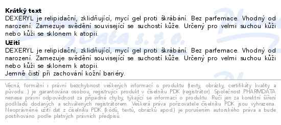 Dexeryl mycí olej 200 ml - popis