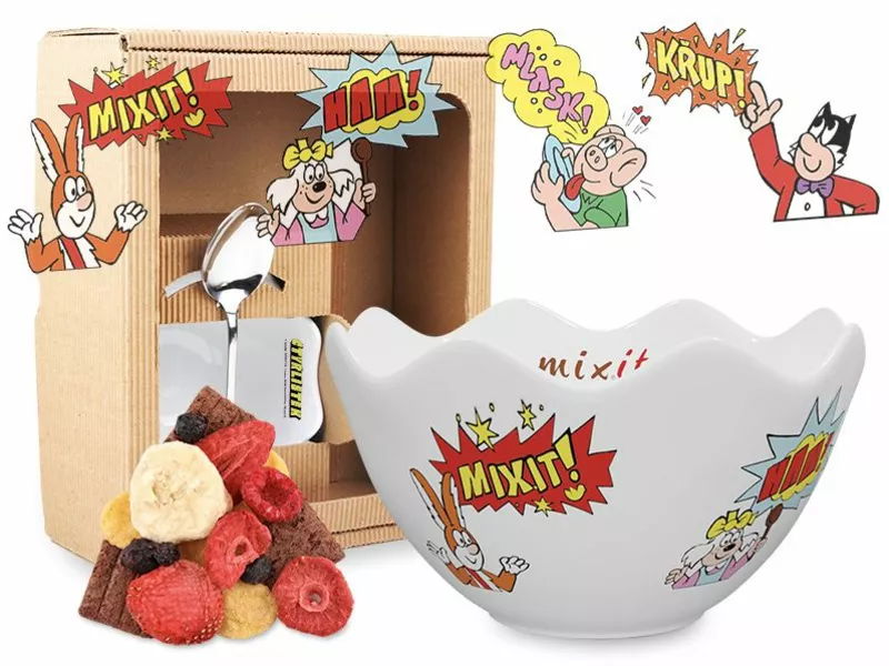 Mixit miska Čtyřlístek v dárkovém boxu (přidej tubus)