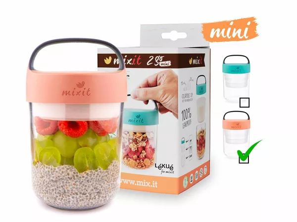 Mixit 2go Mini - Svačinový box 400 ml (lososový)