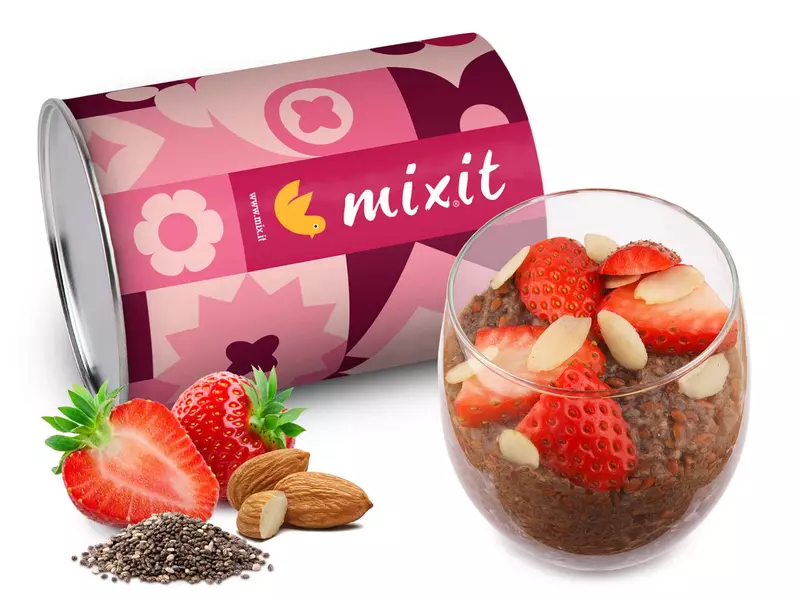 Mixit Fitness chia puding - Protein a jahoda 400 g
