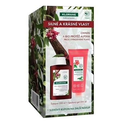 Klorane Xmass Chinin šampon 200 ml + sprchový gel 200 ml Dárkové balení