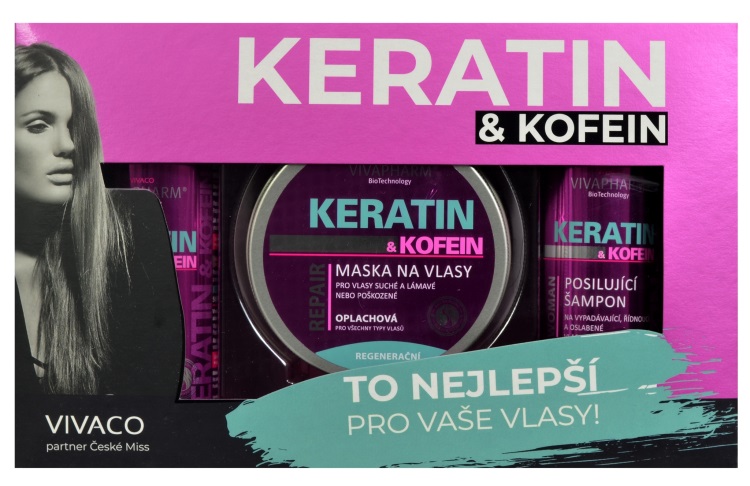 VivaPharm Dárková kazeta profesionální vlasové péče s keratinem