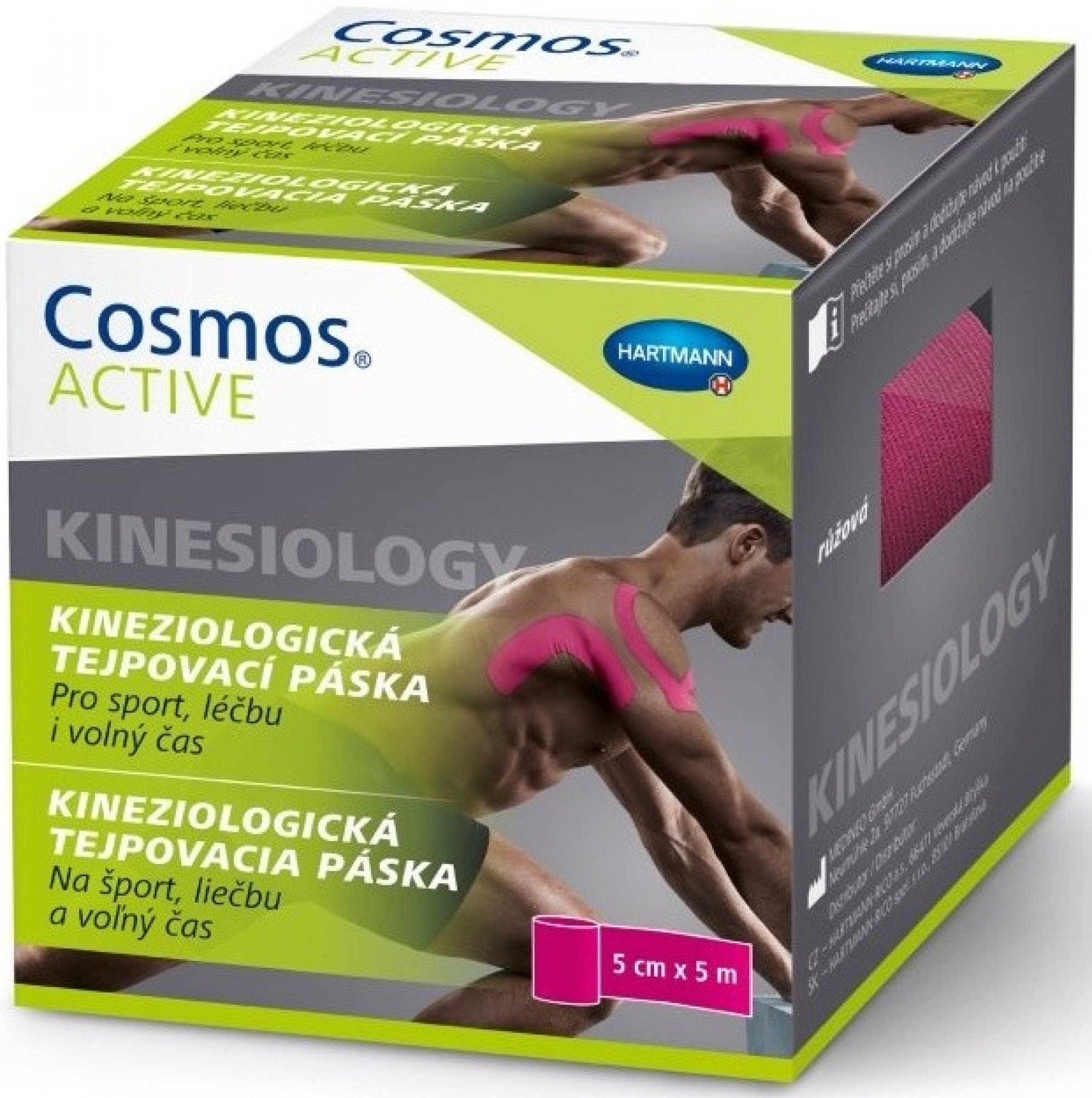 Cosmos Active Kinezio tejpovací páska růžová 5cmx5m