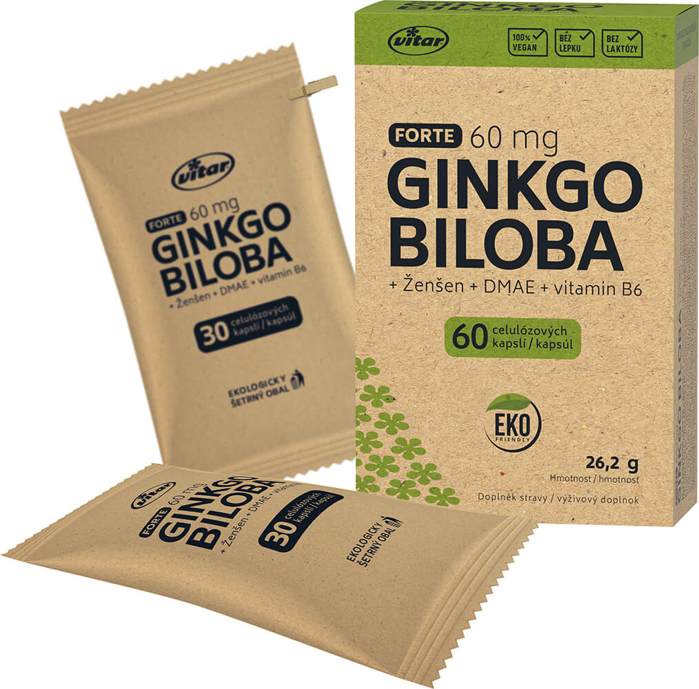 Vitar Ginkgo biloba + DMAE + vitamín B6 EKO 60 kapslí