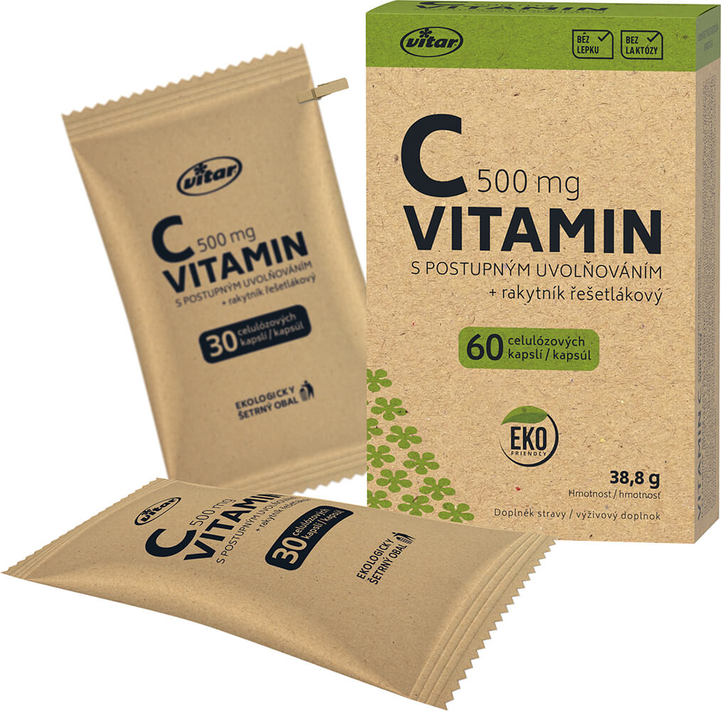 Vitar Vitamin C 500mg + rakytník EKO 60 kapslí