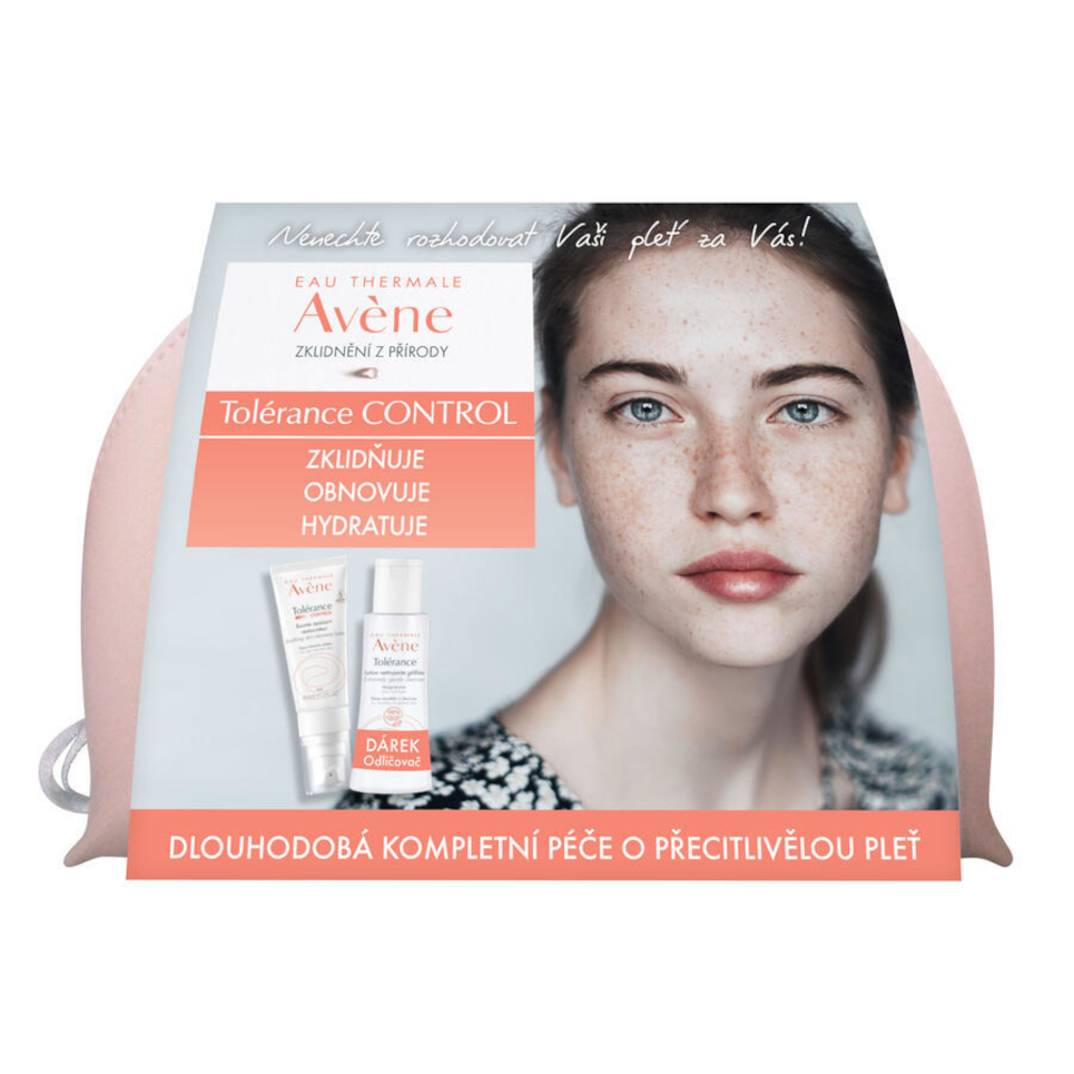 Avène Tolérance CONTROL balzám 40 ml + odličovač 100 ml + taštička