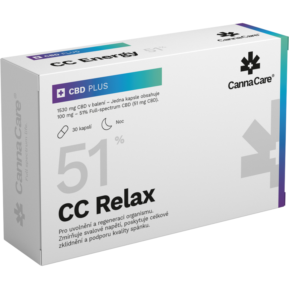 CannaCare Relax kapsle s CBD 51%, 30x51 mg, 1530 mg