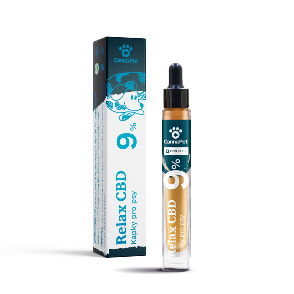 CannaPet CBD kapky 9% Relax pro psy 7 ml