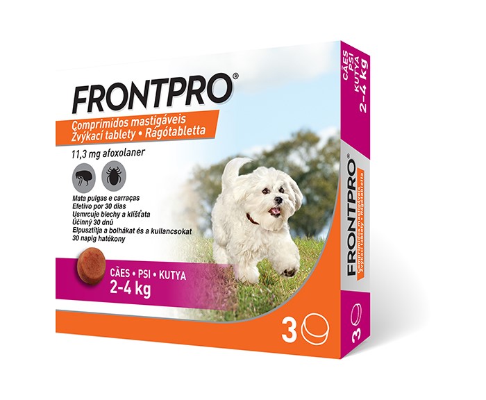 Frontpro antiparazitární žvýkací tablety pro psy (2-4 kg) 3 tablety
