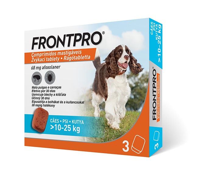 Frontpro antiparazitární žvýkací tablety pro psy (10-25 kg) 3 tablety
