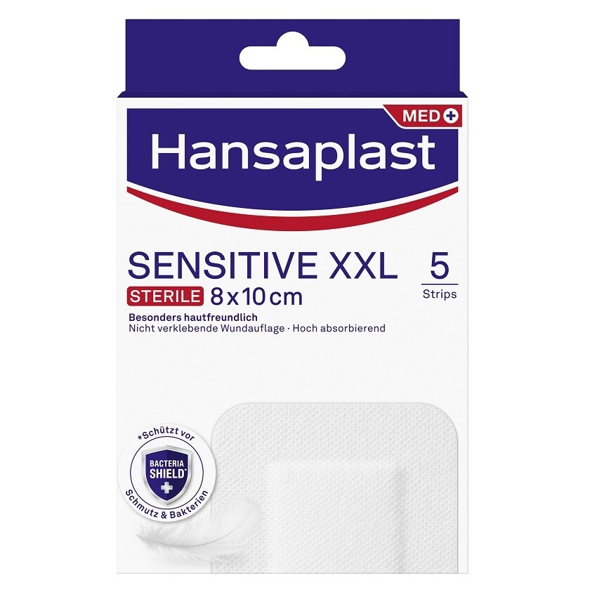 Hansaplast Sensitive XXL elastická náplast 8x10 cm 5ks