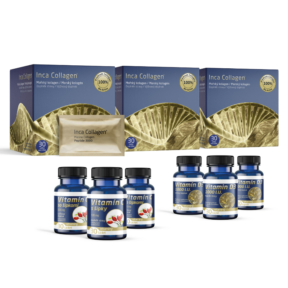 3měsíční kúra čistého kolagenu Inca Collagen s vitaminem C a D jako dárkem zdarma