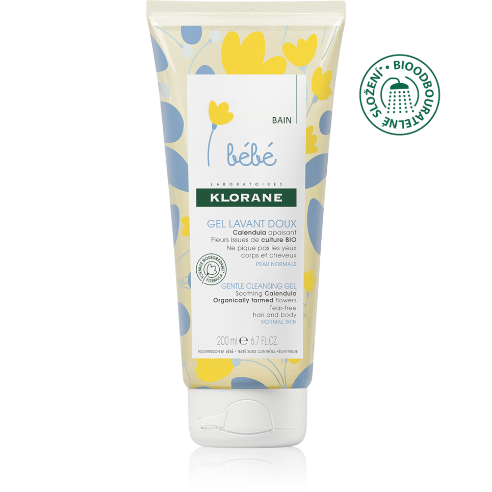 Klorane Bebe Jemný Mycí Gel S Měsíčkem 200ml