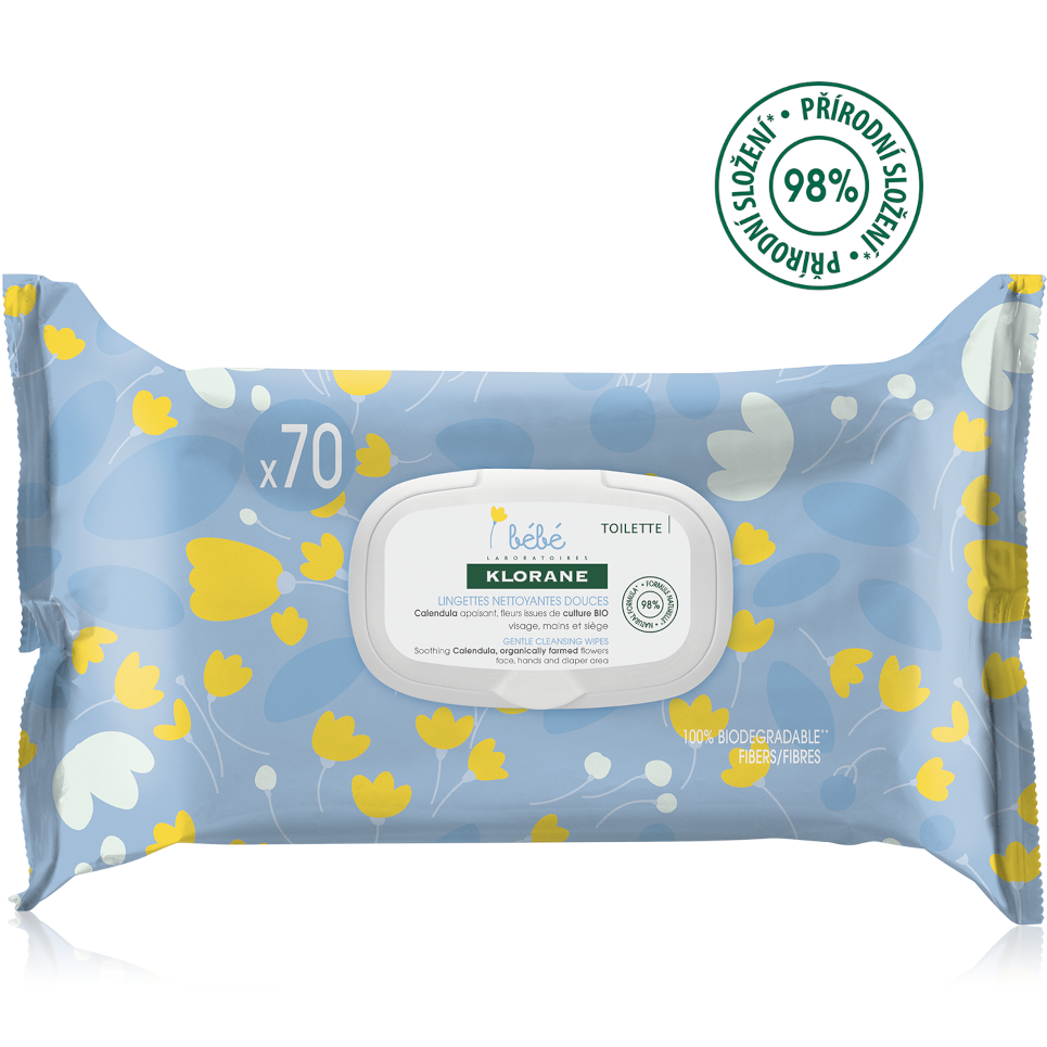 Klorane Bebe Jemné čistící Ubrousky 70ks