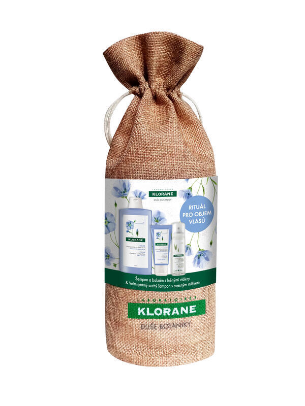 Klorane Xmas Len šampon 400ml + balzám 50ml + suchý šampon 50ml