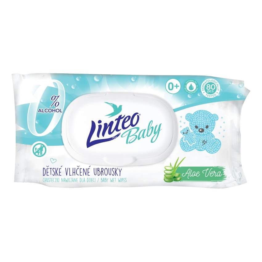 Linteo Baby Vlhčené Ubrousky S Aloe Vera 80ks