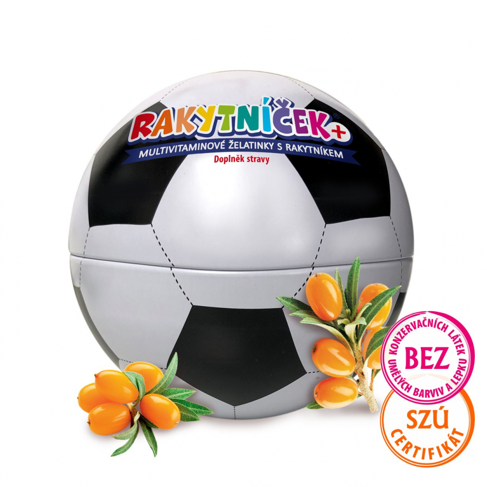 Rakytníček+ želatinky Fotbal 50ks