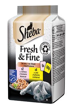 Sheba kapsa fresh&fine kuře a losos 6x50g