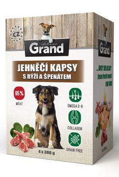 Grand kapsa Deluxe pes jehněčí s rýží a špenátem 4x300g