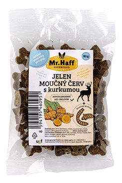 UGF pamlsek pro psy Mr. Haff moučný červ jelen 80g