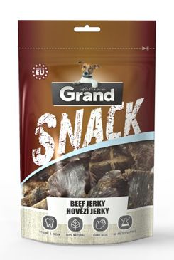 Grand sušené Deluxe hovězí jerky pochoutka pro psy 100g