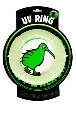 Hračka pes Glow Ring maxi plovoucí létající TPR Kiwi