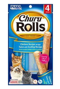 Churu Cat Rolls chicken wraps&tuna scallop cream 4x10g