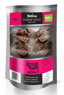 Nativia sušené hovězí maso pochoutka pro psy 400g
