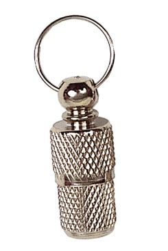 Přívěsek na obojek kovová tuba na adresu stříbrná Zolux