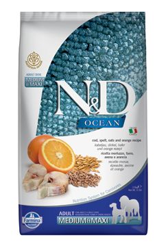 N&D Ocean Dog LG Adult M/L Codfish & Orange 2,5kg