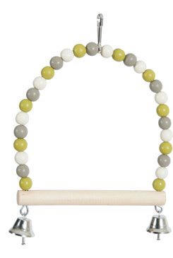 Houpačka pro ptáky dřevěná s korálky 22cm Zolux