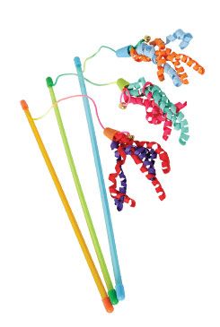 Hračka kočka udice Ribbon Fishing mix barev Zolux