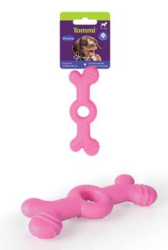 Hračka pes aroma malá kost Růžová 14cm
