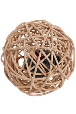 Hračka kočka myš v proutěné kouli se zvukem 10cm Kar