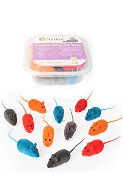 Hračka box myška semiš 6cm /12ks