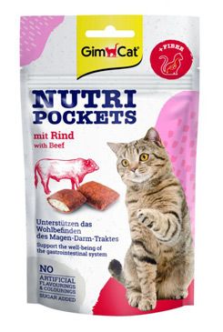 Gimcat Nutri pockets s hovězím 60g