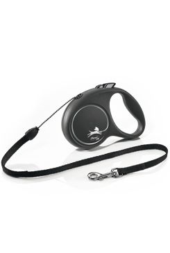 Vodítko Flexi Black Design S lanko 5m/12kg stříbrná