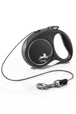 Vodítko Flexi Black Design XS lanko 3m/8kg stříbrná