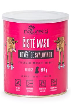 Natureca konzerva hovězí se svalovinou pro psy 800g